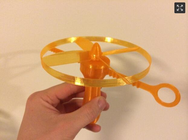 手动螺旋飞行器3D打印模型