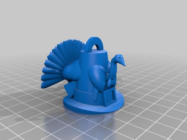 火鸡钥匙扣3D打印模型