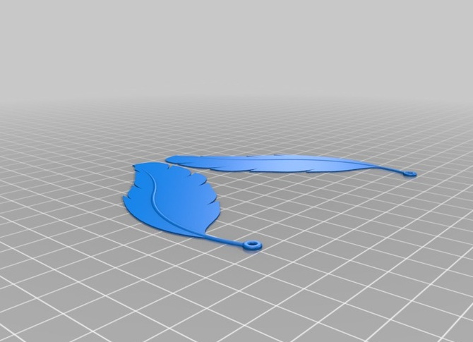 羽毛耳环3D打印模型