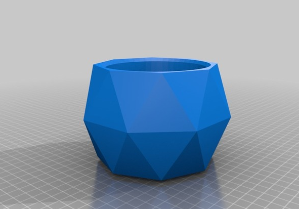 多边形花盆3D打印模型