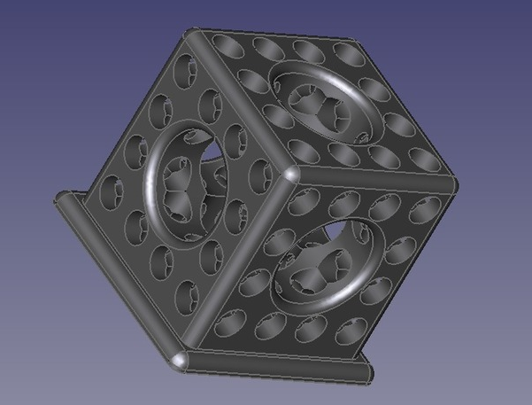 立方正空笔筒3D打印模型