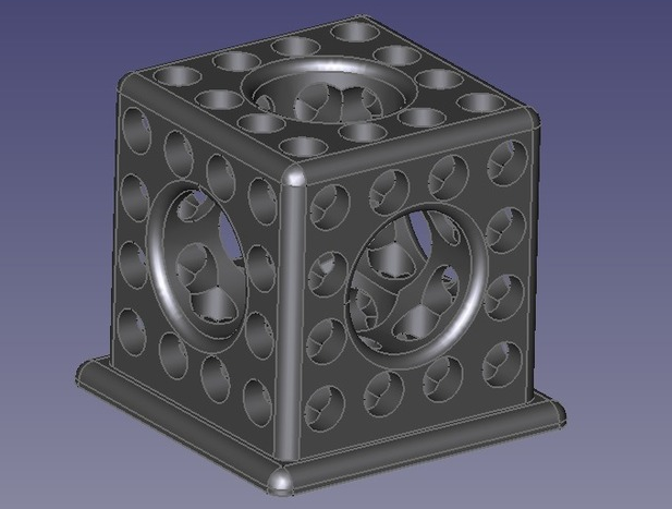 立方正空笔筒3D打印模型