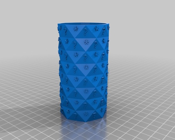 菱形笔筒3D打印模型