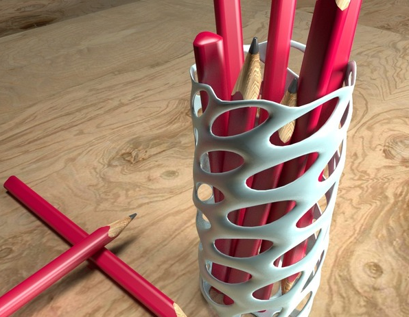 螺旋镂空笔筒3D打印模型