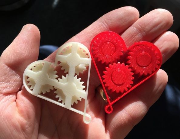 齿轮心钥匙扣3D打印模型