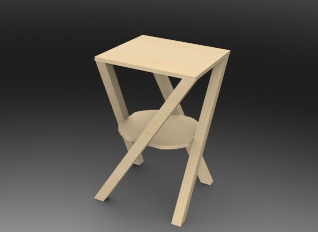 松边桌3D打印模型