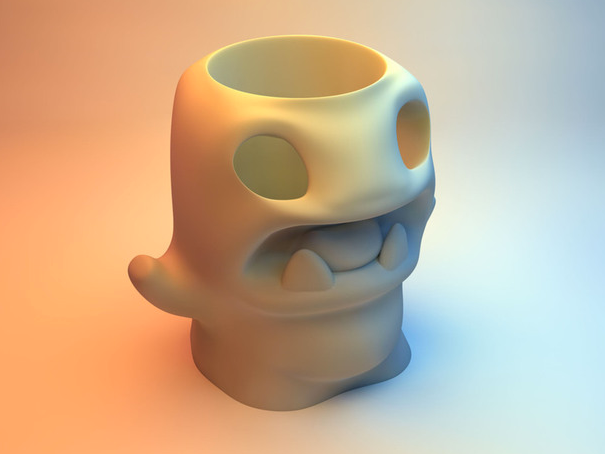 怪物笔筒3D打印模型