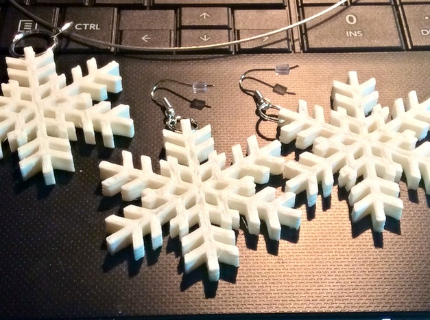 雪花耳坠3D打印模型