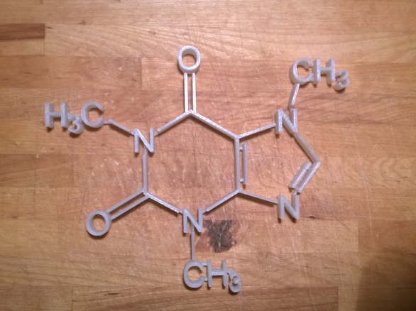 咖啡因结构图3D打印模型