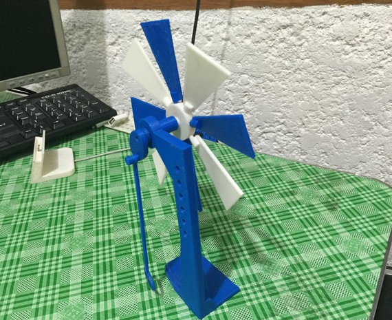 手动力风车3D打印模型