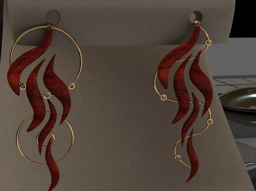 火焰耳环3D打印模型