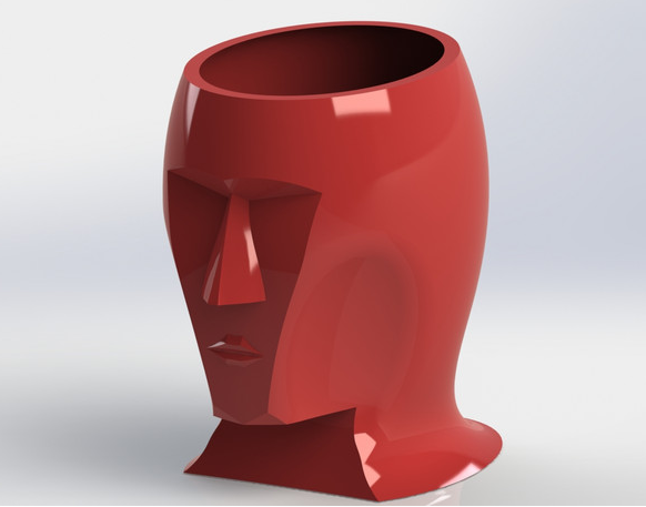 人脸漆面花瓶3D打印模型
