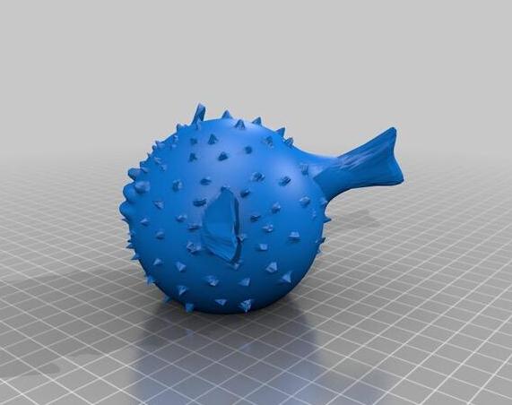 海底总动员刺豚3D打印模型