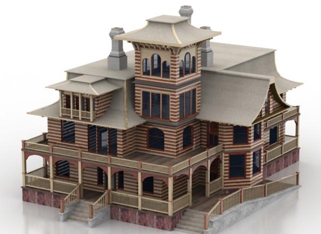 木头房子3D打印模型