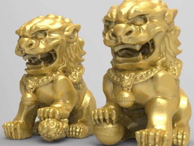 石狮3D打印模型
