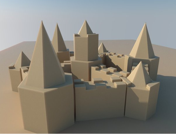 积木城堡3D打印模型