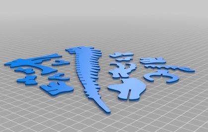 恐龙智趣拼图3D打印模型