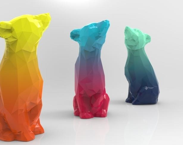 彩色狗3D打印模型