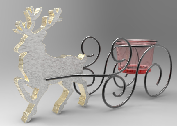 圣诞烛台3D打印模型