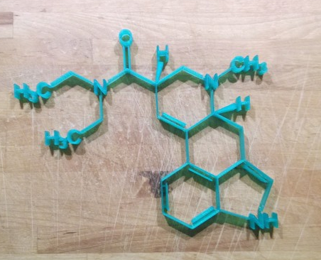 麦角酰二乙胺化学分子式3D打印模型