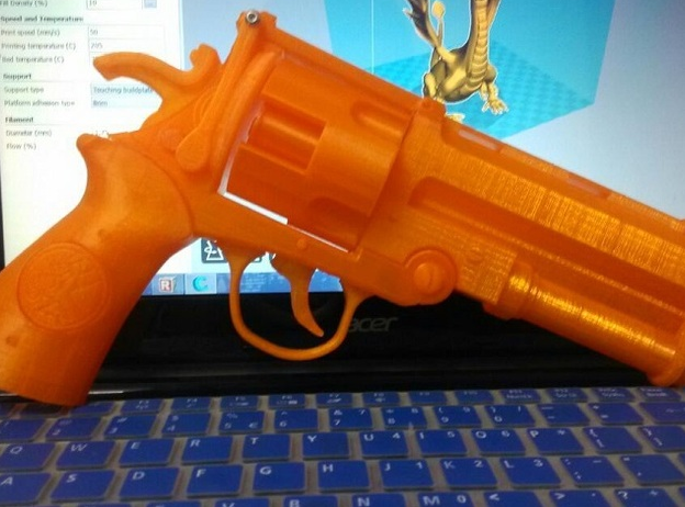 左砂轮手枪3D打印模型