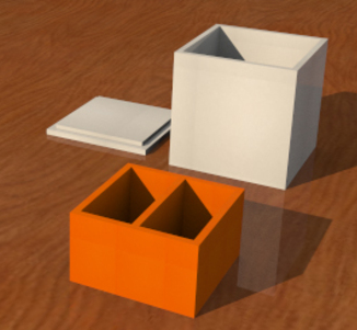 方形收纳盒3D打印模型