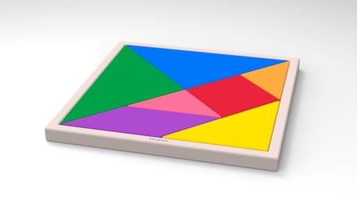 彩色七巧板拼图3D打印模型