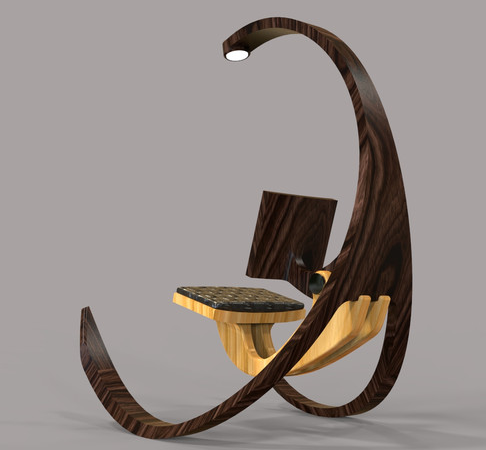 微型月亮座椅3D打印模型
