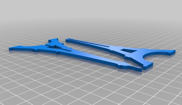 埃菲尔铁塔 扁平剖面版本3D打印模型