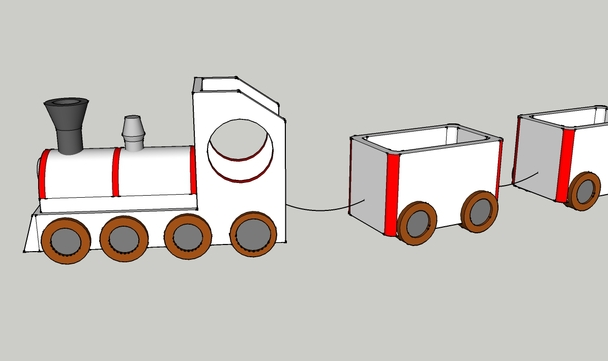 玩具火车模型套件3D打印模型