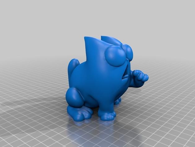 饥饿的猫3D打印模型