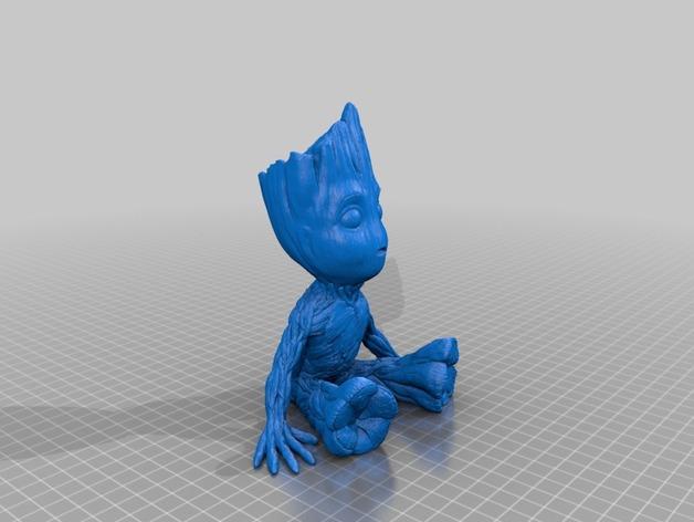 银河护卫队Groot盆栽3D打印模型