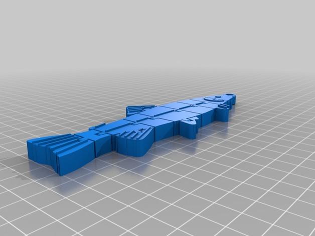 鱼型钥匙环装饰3D打印模型