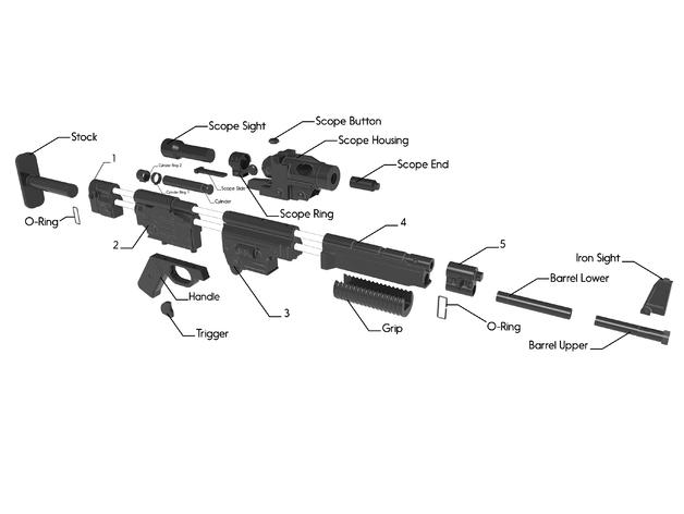 狙击枪3D打印模型