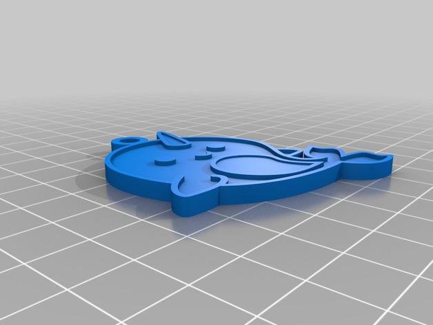 独角鲸钥匙环3D打印模型