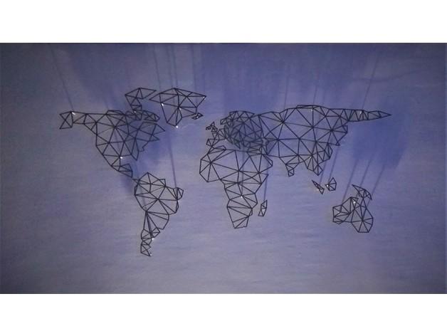 世界地图3D打印模型