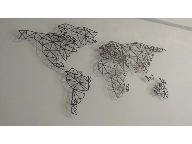 世界地图3D打印模型