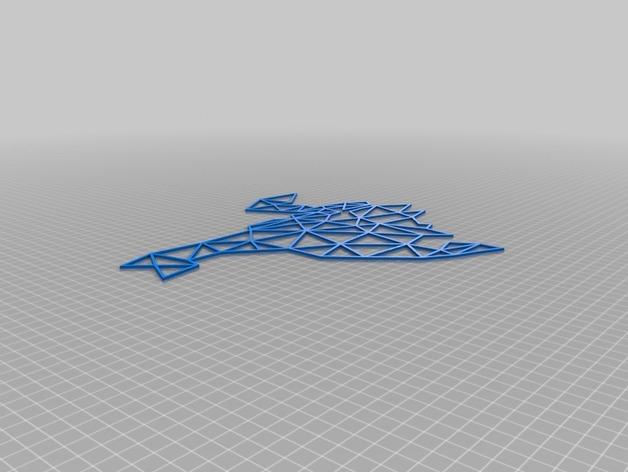 世界地图3D打印模型