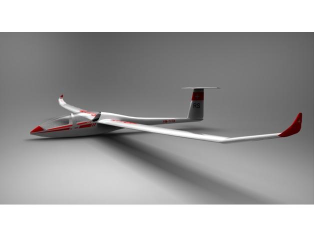 Glider DG-1000滑翔机3D打印模型