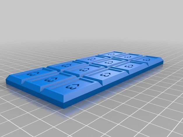 巧克力块模具3D打印模型