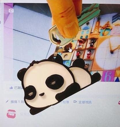 熊猫情侣钥匙环3D打印模型