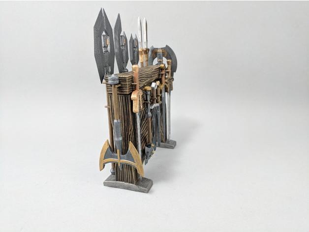 中国传统武器展览架3D打印模型