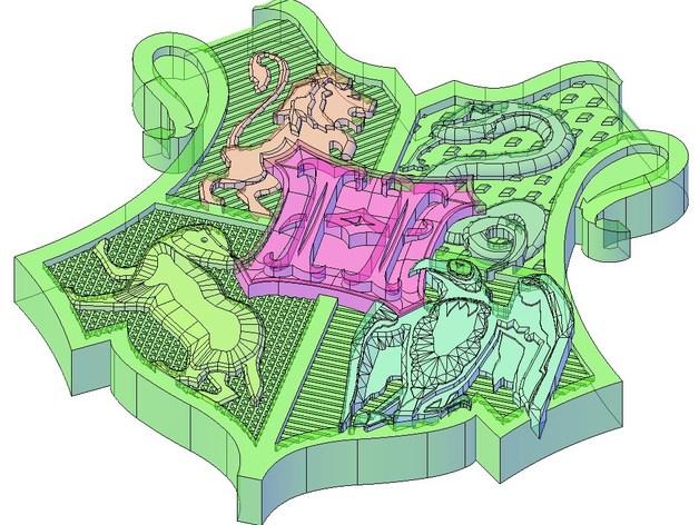 哈利波特霍格华兹纹章3D打印模型