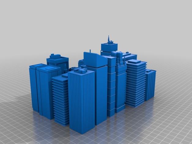 城市建筑3D打印模型