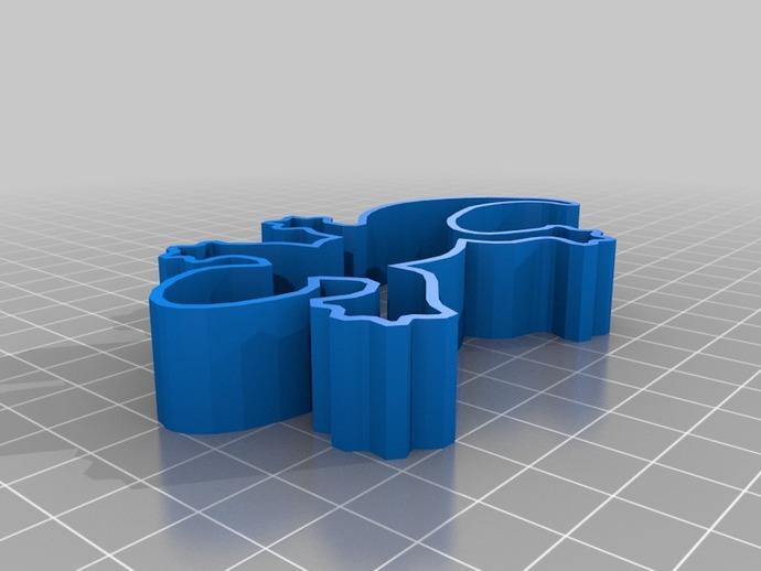 壁虎饼干模具3D打印模型