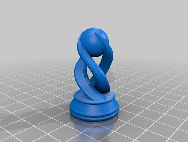 透明国际象棋3D打印模型