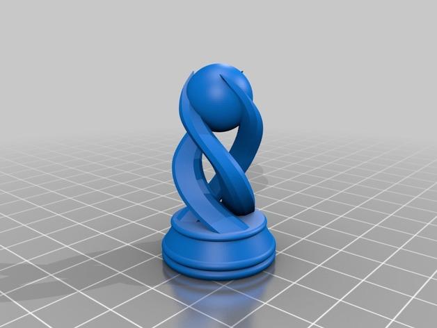 透明国际象棋3D打印模型