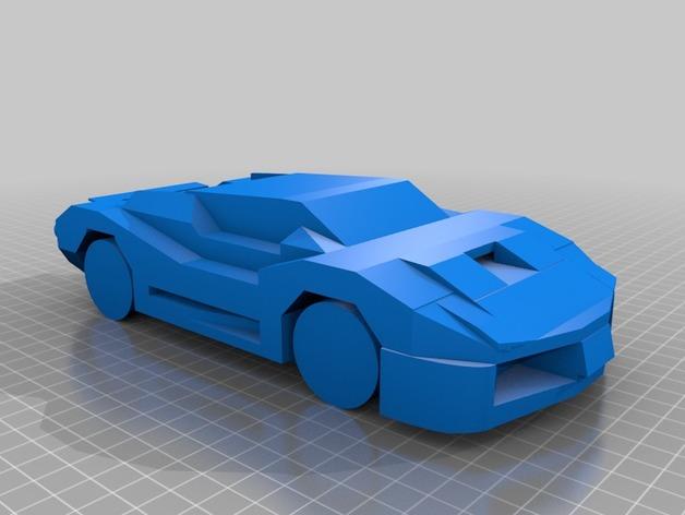 低模跑车3D打印模型