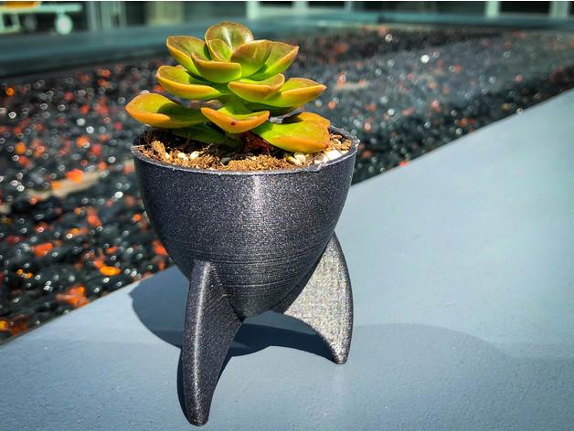 火箭绿植盆栽3D打印模型