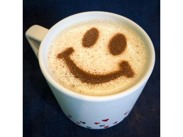 笑脸咖啡装饰模板3D打印模型